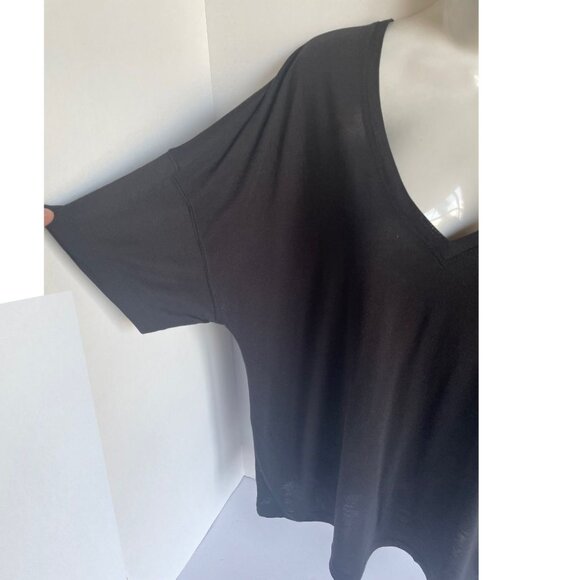 Vince Black V-Neck Short Sleeve Lightweight Jersey T-Shirt Womens Medium - Picture 6 of 7